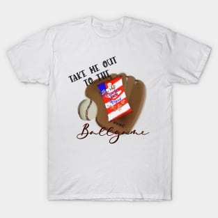 Take me out to the Ballgame, Peanuts and Crackerjacks Baseball Glove, Baseball Design T-Shirt